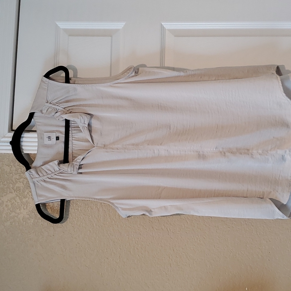 Cabi Sleeveless Silver/Lt Gray Women's Blouse
